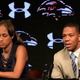 Ray Rice addresses a news conference with his wife, Janay Palmer, at the Ravens training center May 23, 2014, in Owings Mills, Md.
Rob Carr/Getty Images